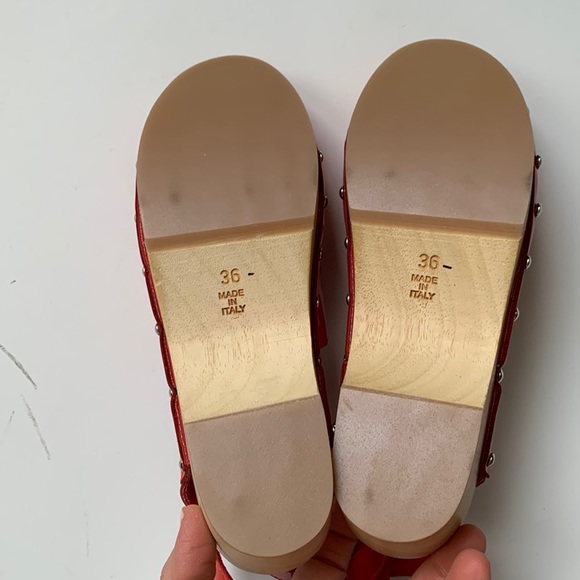 Unalira x Free People Kaia Red patent Leather Clogs ankle strap - Picture 13 of 16